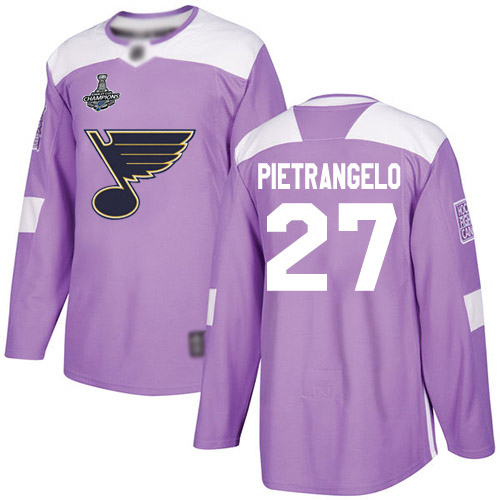 Adidas St. Louis Blues #27 Alex Pietrangelo Purple Authentic Fights Cancer Stanley Cup Champions Stitched Jersey Men's