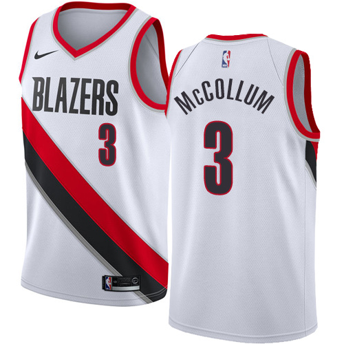 Portland Trail Blazers #3 C.J. McCollum White Youth Swingman Association Edition Jersey Youth