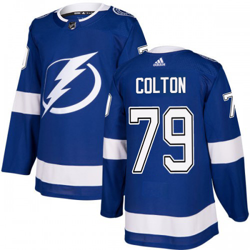Adidas Tampa Bay Lightning #79 Ross Colton Blue Home Authentic Stitched Youth Jersey Youth