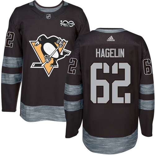 Adidas Pittsburgh Penguins #62 Carl Hagelin Black 1917-2017 100th Anniversary Stitched Jersey Men's