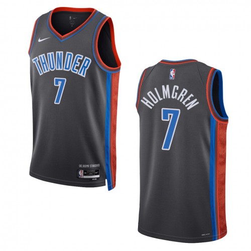 Oklahoma City Oklahoma City Thunder #7 Chet Holmgren Unisex Gray 2022-23 Swingman Jersey - City Edition Mens