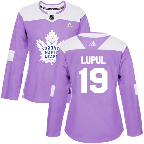 Adidas Maple Toronto Maple Leafs #19 Joffrey Lupul Purple Authentic Fights Cancer Women's Stitched Jersey Womens