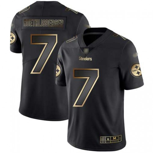 Pittsburgh Steelers #7 Ben Roethlisberger Black/Gold Men's Stitched Vapor Untouchable Limited Jersey Men's