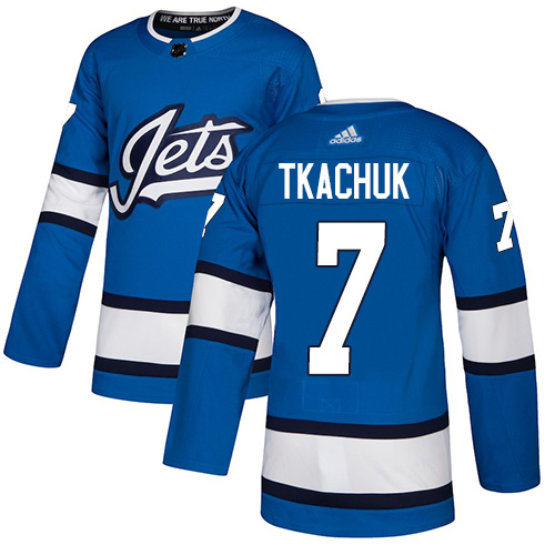 Adidas Winnipeg Jets #7 Keith Tkachuk Blue Alternate Authentic Stitched Jersey Men's