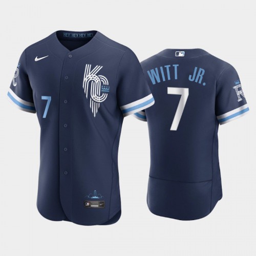 Kansas City Kansas City Royals #7 Bobby Witt Jr. Men's Authentic 2022 City Connect Navy Jersey Men's
