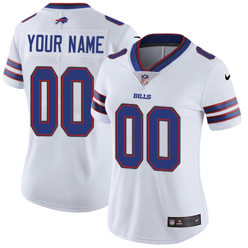 Buffalo Bills Customized White Stitched Vapor Untouchable Limited Women's Jersey