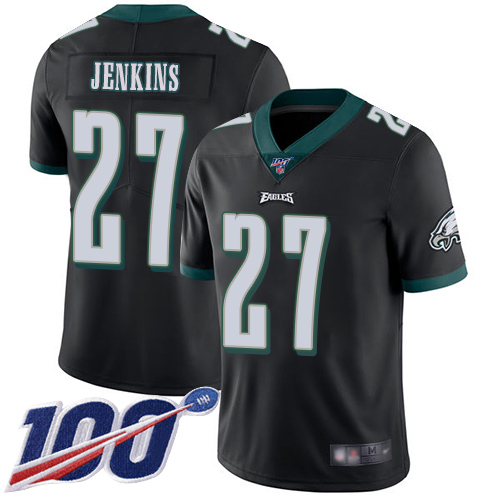 Philadelphia Eagles #27 Malcolm Jenkins Black Alternate Men's Stitched 100th Season Vapor Limited Jersey Men's