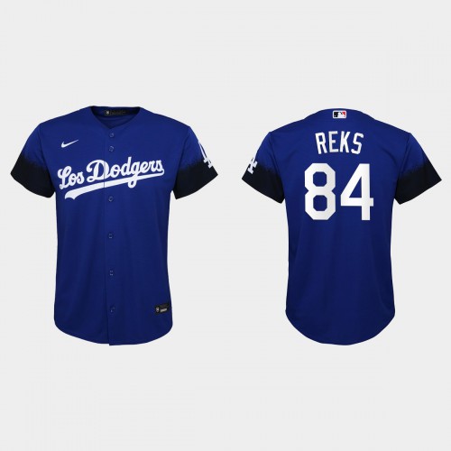 Los Angeles Los Angeles Dodgers #84 Zach Reks Youth 2021 City Connect Jersey Royal Youth