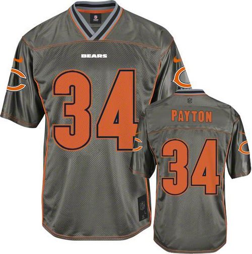 Bears #34 Walter Payton Grey Men's Stitched Elite Vapor Jersey