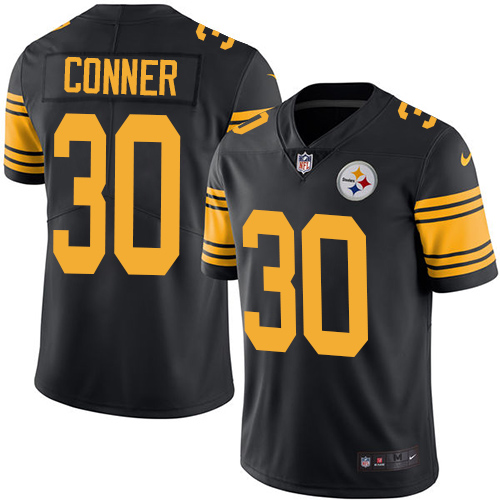 Pittsburgh Steelers #30 James Conner Black Youth Stitched Limited Rush Jersey Youth