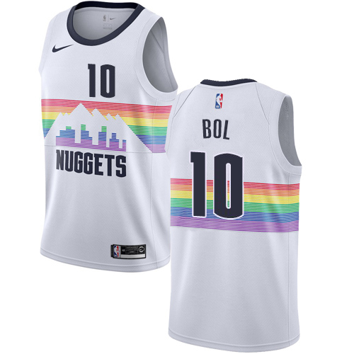 Denver Nuggets #10 Bol Bol White Womens Swingman City Edition 2018/19 Jersey Womens