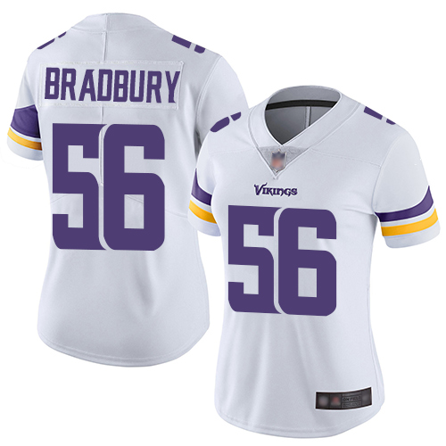Minnesota Vikings #56 Garrett Bradbury White Women's Stitched Vapor Untouchable Limited Jersey Womens