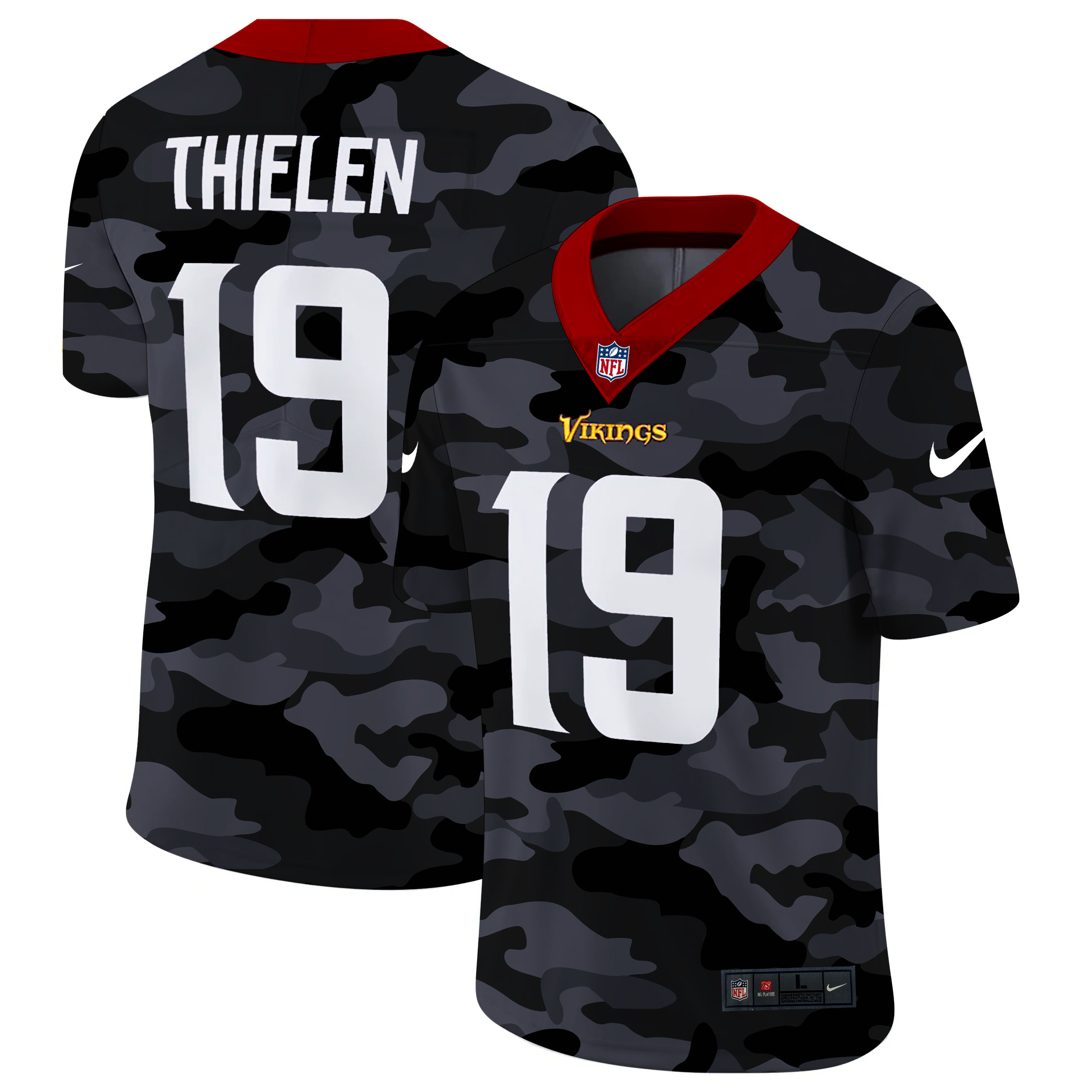Minnesota Vikings #19 Adam Thielen Men's 2020 Black CAMO Vapor Untouchable Limited Stitched Jersey