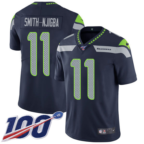 Seahawks #11 Jaxon Smith-Njigba Steel Blue Team Color Youth Stitched 100th Season Vapor Untouchable Limited Jersey