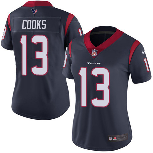 Texans #13 Brandin Cooks Navy Blue Team Color Women's Stitched Vapor Untouchable Limited Jersey