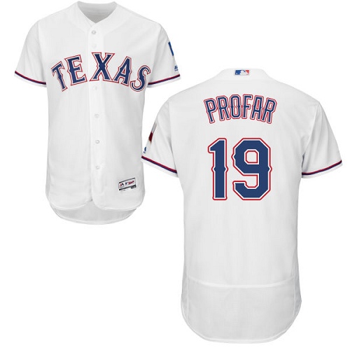 Texas Rangers #19 Jurickson Profar White Flexbase Authentic Collection Stitched Jersey Men's