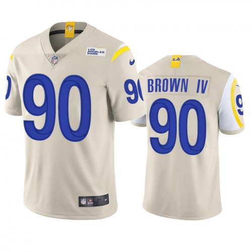 Los Angeles Los Angeles Rams #90 Earnest Brown IV Men's Vapor Limited Jersey - Bone Men's