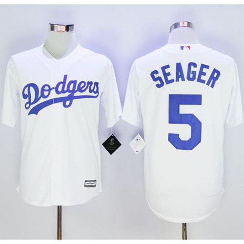 Los Angeles Dodgers #5 Corey Seager White New Cool Base Stitched Jersey Men's