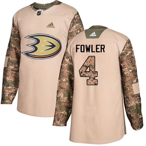 Adidas Anaheim Ducks #4 Cam Fowler Camo Authentic 2017 Veterans Day Youth Stitched Jersey Youth