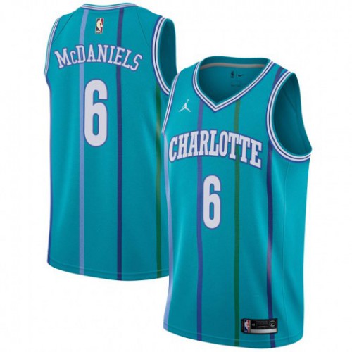 Charlotte Hornets #6 Jalen McDaniels Aqua Womens Jordan Swingman Hardwood Classics Jersey Womens