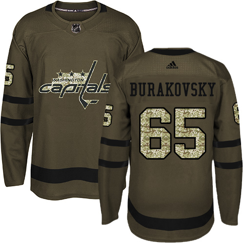 Adidas Washington Capitals #65 Andre Burakovsky Green Salute to Service Stitched Jersey Men's