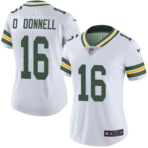 Packers #16 Pat O'Donnell White Women's Stitched Vapor Untouchable Limited Jersey