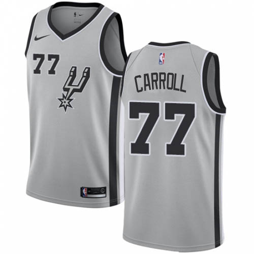 San Antonio Spurs #77 DeMarre Carroll Silver Swingman Statement Edition Jersey Mens