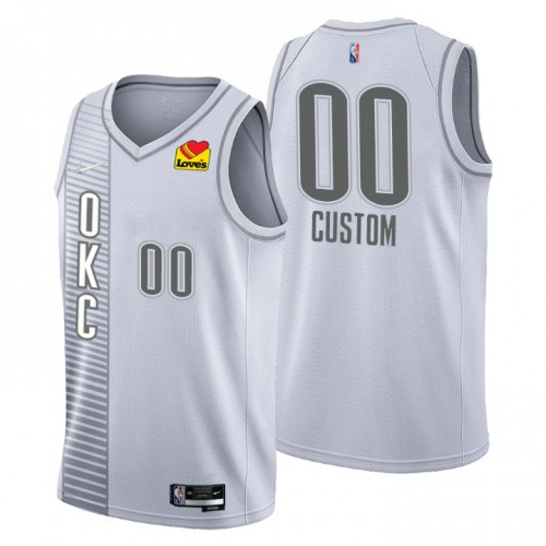 Oklahoma City Thunder Custom Men's Gray 2021/22 Swingman Jersey - City Edition