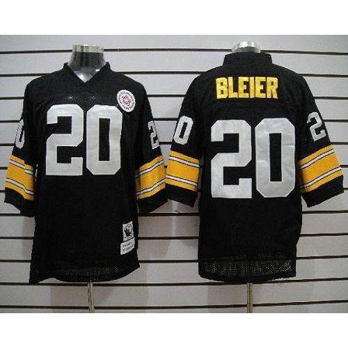 Mitchell & Ness Pittsburgh Steelers #20 Rocky Bleier Black Stitched Throwback Jersey Men's