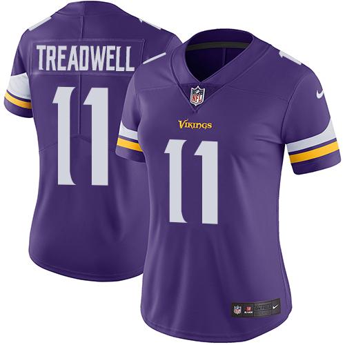 Minnesota Vikings #11 Laquon Treadwell Purple Team Color Women's Stitched Vapor Untouchable Limited Jersey Womens