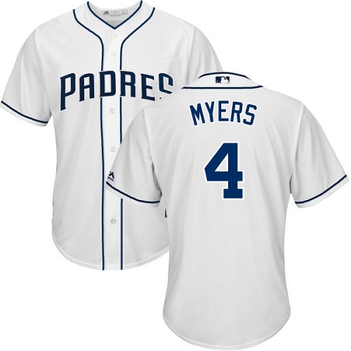San Diego Padres #4 Wil Myers White Cool Base Stitched Youth Jersey Youth