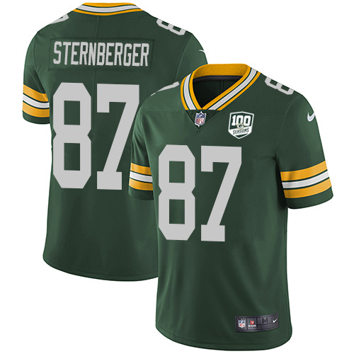 Green Bay Packers #87 Jace Sternberger Green Team Color Youth 100th Season Stitched Vapor Untouchable Limited Jersey Youth