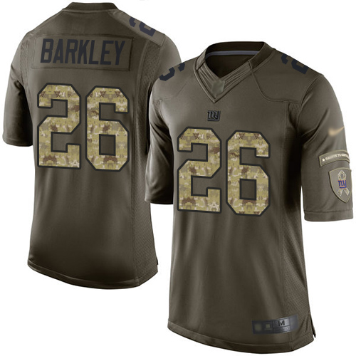 Giants #26 Saquon Barkley Green Men's Stitched Limited 2015 Salute To Service Jersey