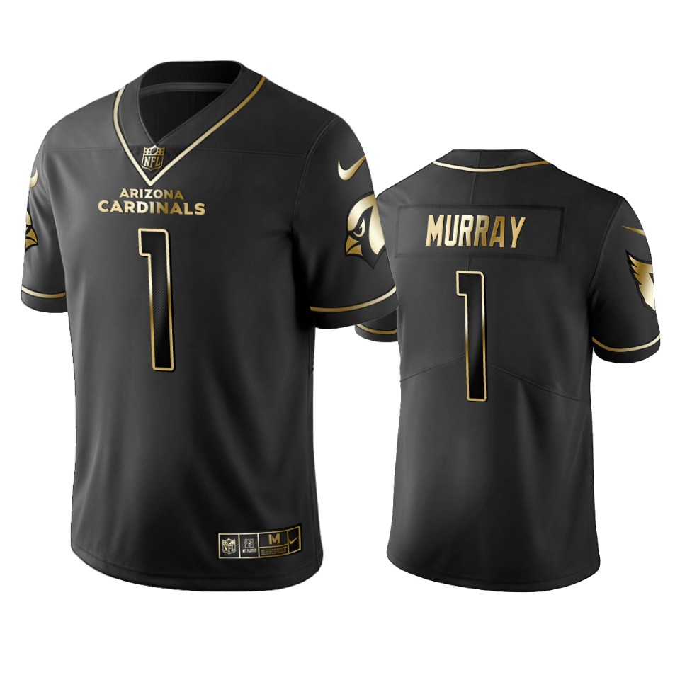 Cardinals #1 Kyler Murray Men's Stitched Vapor Untouchable Limited Black Golden Jersey