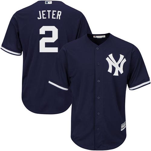 New York Yankees #2 Derek Jeter Navy blue Cool Base Stitched Youth Jersey Youth