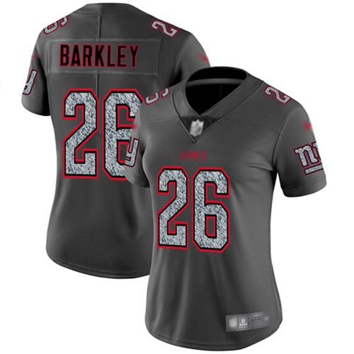 Giants #26 Saquon Barkley Gray Static Women's Stitched Vapor Untouchable Limited Jersey