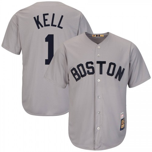 Boston Boston Red Sox #1 George Kell Majestic Cooperstown Collection Cool Base Player Jersey Gray Men's