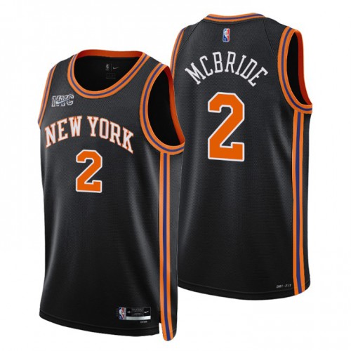 New York New York Knicks #2 Miles Mcbride Mens Black 2021/22 Swingman Jersey - City Edition Mens