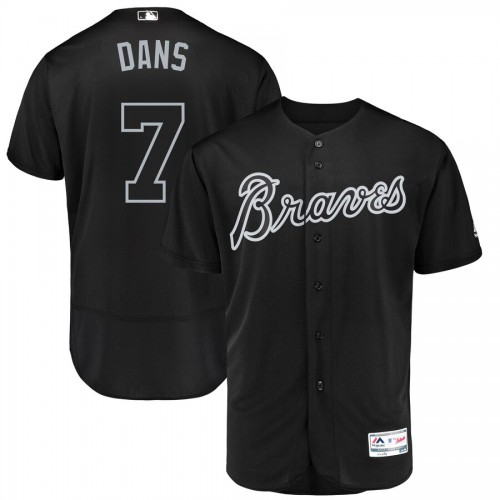 Atlanta Atlanta Braves #7 Dansby Swanson Dans Majestic 2019 Players' Weekend Flex Base Authentic Player Jersey Black Men's