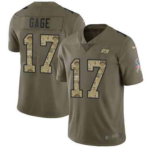 Buccaneers #17 Russell Gage Olive/Camo Youth Stitched Limited 2017 Salute To Service Jersey