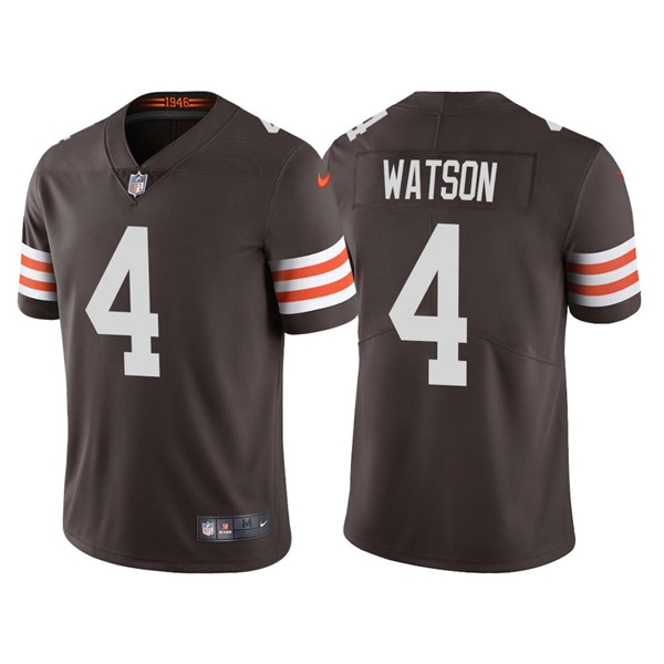 Cleveland Browns #4 Deshaun Watson Men's Brown 2020 Vapor Limited Jersey