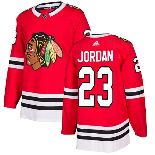 Adidas Chicago Blackhawks #23 Michael Jordan Red Home Authentic Stitched Jersey Men's
