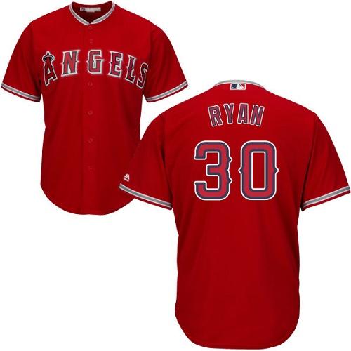 Los Angeles Angels #30 Nolan Ryan Red Cool Base Stitched Youth Jersey Youth