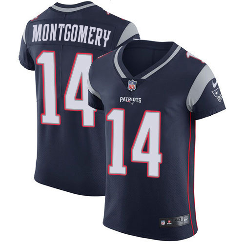Patriots #14 Ty Montgomery Navy Blue Team Color Men's Stitched Vapor Untouchable Elite Jersey