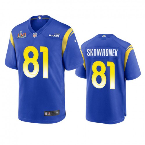 Los Angeles Los Angeles Rams #81 Ben Skowronek Men's Super Bowl LVI Patch Game Jersey - Royal Men's