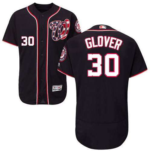 Washington Nationals #30 Koda Glover Navy Blue Flexbase Authentic Collection Stitched Jersey Men's