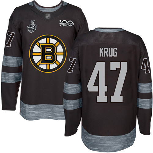 Adidas Boston Bruins #47 Torey Krug Black 1917-2017 100th Anniversary Stanley Cup Final Bound Stitched Jersey Men's