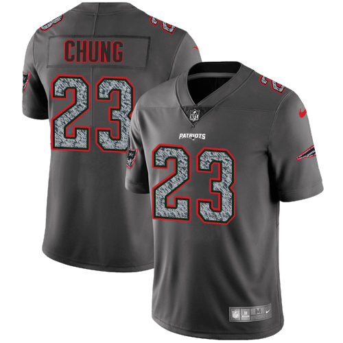 New England Patriots #23 Patrick Chung Gray Static Men's Stitched Vapor Untouchable Limited Jersey Men's