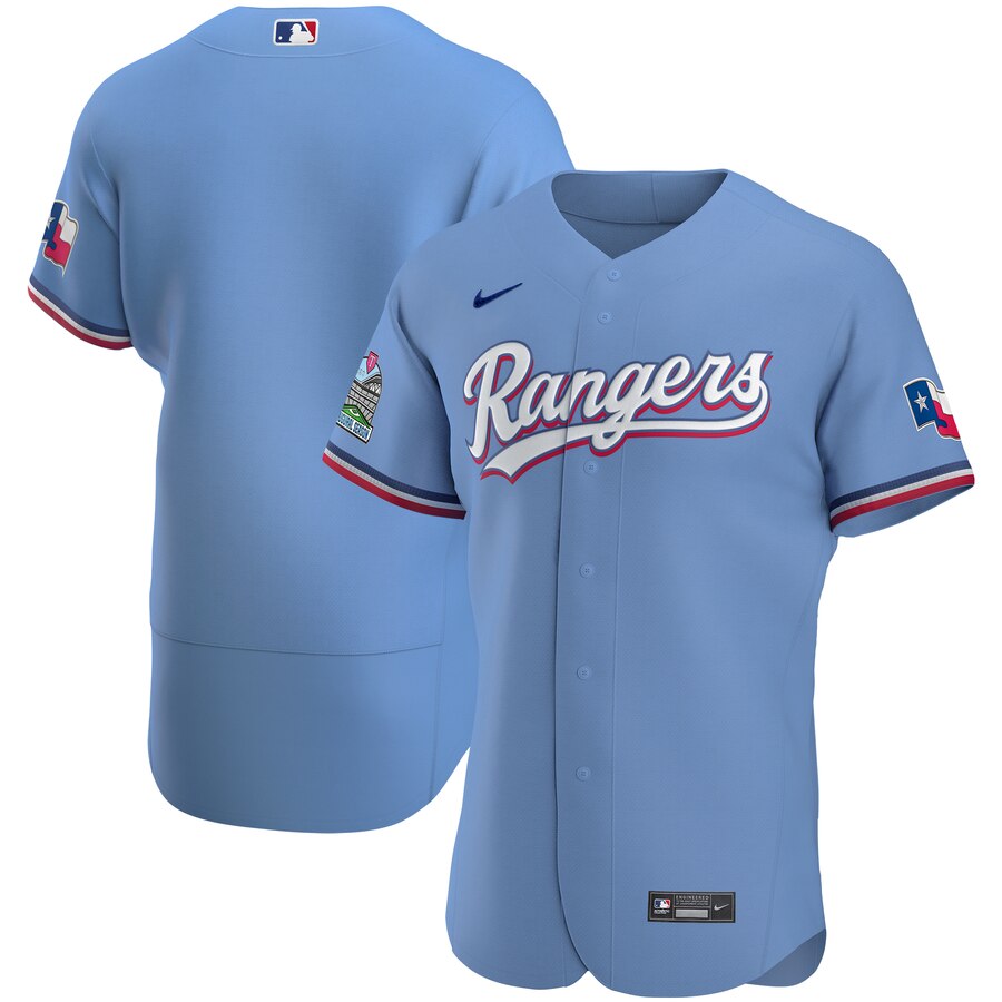 Texas Rangers Men's Light Blue Alternate 2020 Authentic Team Jersey