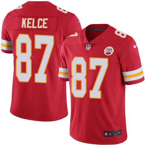 Chiefs #87 Travis Kelce Red Team Color Youth Stitched Vapor Untouchable Limited Jersey